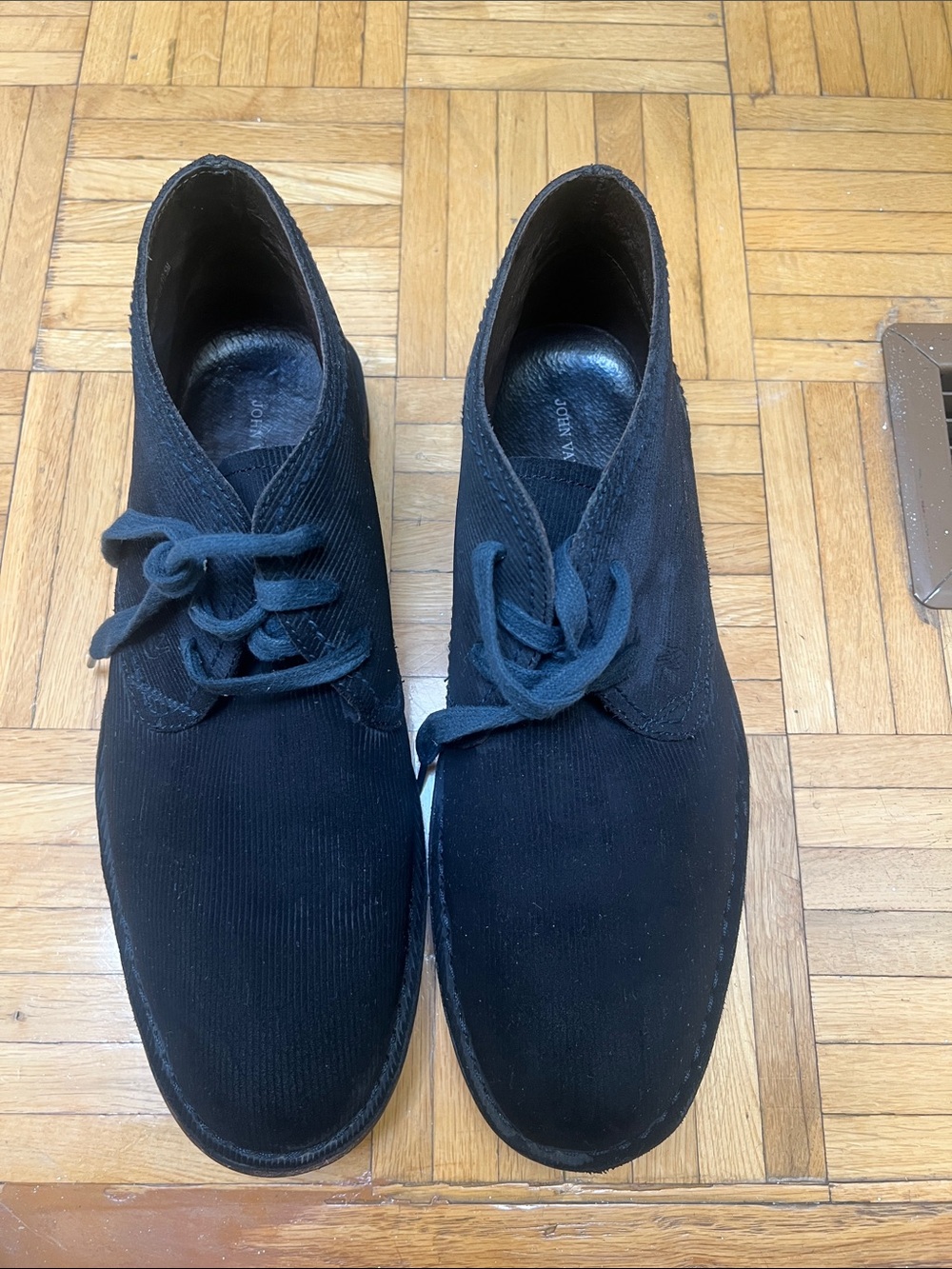 John Varvatos suede leather Corduroy Chukka Boots, size 10.5 US
